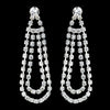Silver Clear Rhinestone Loop Dangle Bridal Wedding Earrings 6552