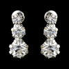 Silver Clear Graduated Round Rhinestone Drop Bridal Wedding Earrings 8301