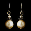 Silver Ivory Glass Pearl & Bali Bead Drop Bridal Wedding Earrings 8662