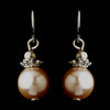 Silver Pink Glass Pearl & Bali Bead Drop Bridal Wedding Earrings 8662