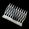 2 Row Silver Clear Rhinestone Plastic Bridal Wedding Hair Comb 0316