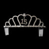 Silver Clear Rhinestone "Sweet 15" Bridal Wedding Tiara Headpiece 1334-15