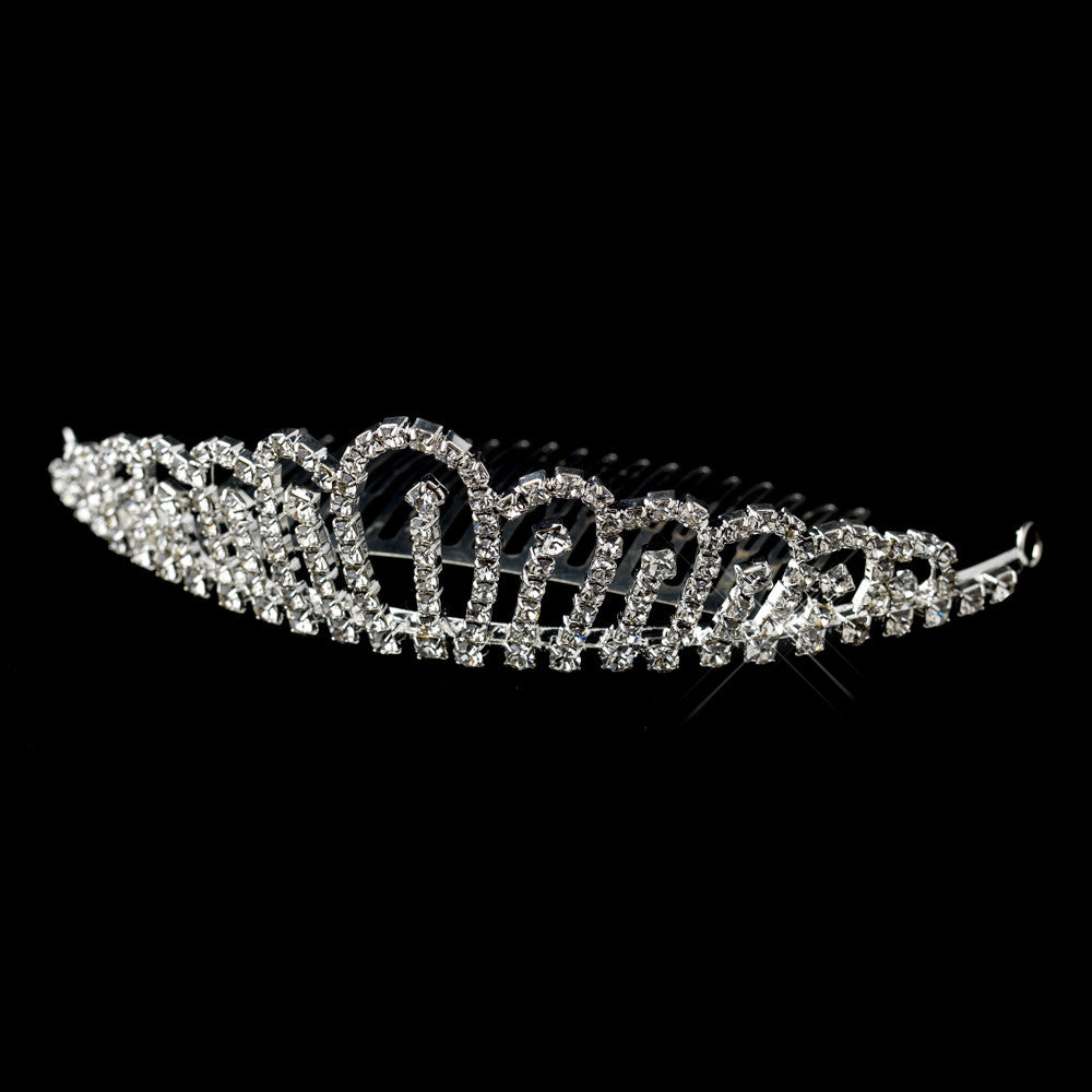 Silver Clear Rhinestone Bridal Wedding Hair Bridal Wedding Tiara Bridal Wedding Hair Comb 6046