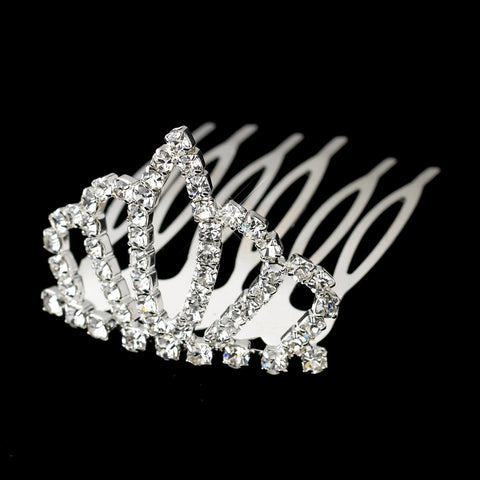 Silver Clear Rhinestone Small Baby Doll Bridal Wedding Tiara Bridal Wedding Hair Comb Headpiece 6063