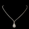 Silver Clear Teardrop Rhinestone Bridal Wedding Necklace 0201