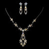 Antique Silver Rhodium AB & Clear Marquise & Round Rhinestone Bridal Wedding Jewelry Set 0314