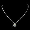 Silver AB & Clear Round Rhinestone Bridal Wedding Necklace 0511