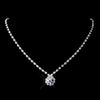 Silver Light Blue & Clear Round Rhinestone Bridal Wedding Necklace 0511