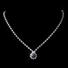 Silver Navy & Clear Round Rhinestone Bridal Wedding Necklace 0511