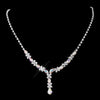 Silver AB & Clear Marquise Bridal Wedding Necklace 1007