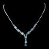 Silver Aqua & Clear Marquise Bridal Wedding Necklace 1007