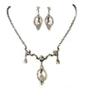 Hematite Clear Round & Teardrop Rhinestone Bridal Wedding Jewelry Set 2840