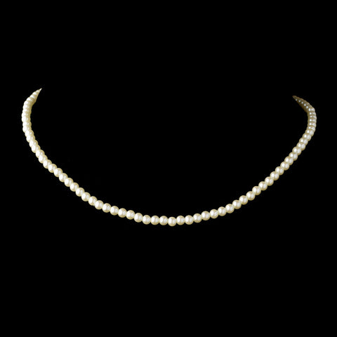 Gold Ivory Pearl Bridal Wedding Necklace 3142