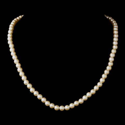 Gold Ivory Pearl Bridal Wedding Necklace 6001