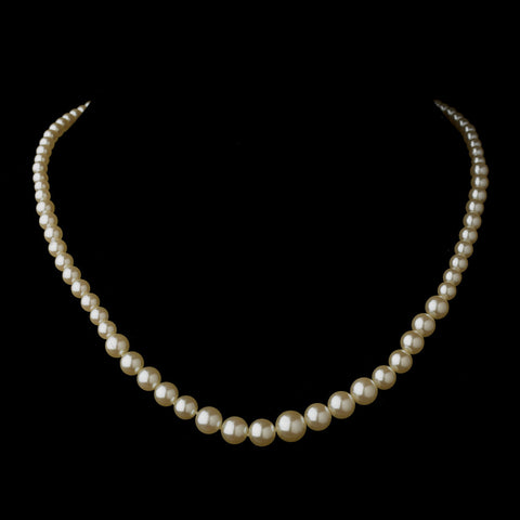Gold Ivory Pearl Bridal Wedding Necklace 6021