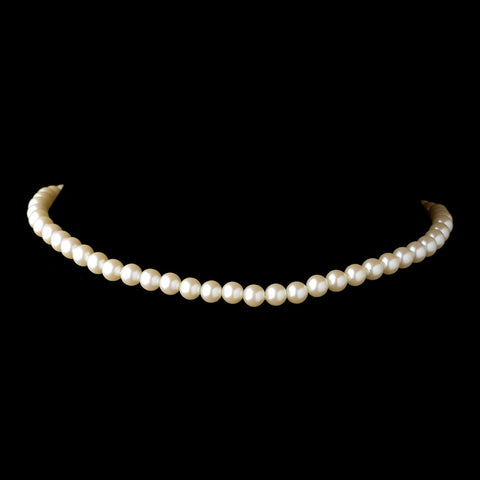 Gold Ivory Pearl Bridal Wedding Necklace 6097