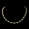 Silver Ivory Czech Glass Pearl and Bead & Swarovski Crystal Bead Bridal Wedding Necklace 8657