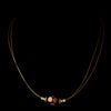 Gold  Brown Czech Glass Pearl & Bali Bead Illusion Bridal Wedding Necklace 8662