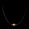 Gold Light Brown Czech Glass Pearl & Bali Bead Illusion Bridal Wedding Necklace 8662