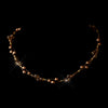 Gold Brown Czech Glass Pearl & Swarovski Crystal Bead Multiweave Illusion Bridal Wedding Necklace 8672