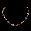 Silver Pink Czech Glass Pearl & Swarovski Crystal Bead Multiweave Illusion Bridal Wedding Necklace 8672