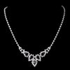 Silver Black Round Rhinestone Bridal Wedding Necklace 9381