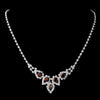 Silver Ruby Round Rhinestone Bridal Wedding Necklace 9381