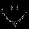 Silver Clear Round Rhinestone Filigree Bridal Wedding Jewelry Set 2178