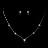 Silver Amethyst and Clear Navette Rhinestone Bridal Wedding Jewelry Set 7017
