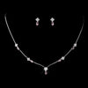 Silver Light Amethyst and Clear Navette Rhinestone Bridal Wedding Jewelry Set 7017