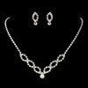 Silver Clear Teardrop & Round Rhinestone Bridal Wedding Jewelry Set 8800