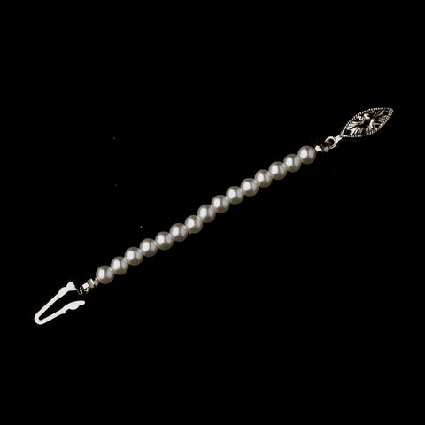 2" Silver Fish Hook Extender 4mm White Pearl 3181