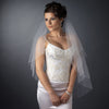 Double Layer Fingertip Length Bugle Bead Edge Bridal Wedding Veil FC V 0618 F White