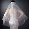 Double Layer Fingertip Length Bugle Bead Edge Bridal Wedding Veil FC V 0618 F White