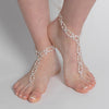 Silver Ivory Pearl & Rhinestone XOXO Bridal Wedding Foot Jewelry 10
