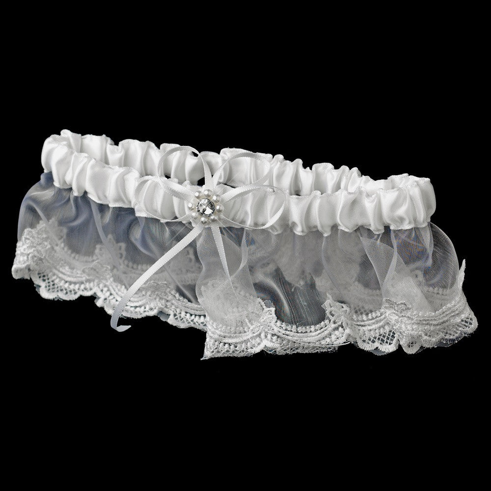 Bridal Wedding Garter Set 118 White Bridal Wedding Garter Set 118 White