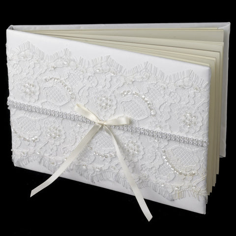 Lace Bridal Wedding Guest Book 800