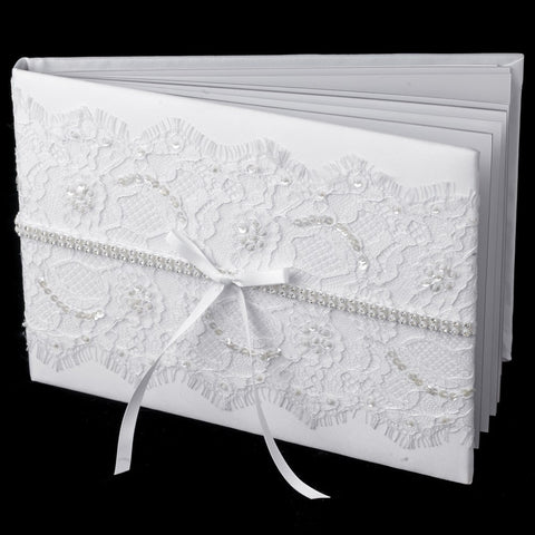 Lace Bridal Wedding Guest Book 800