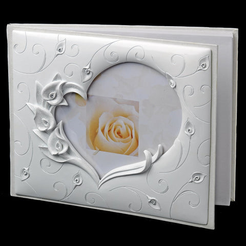 Bridal Wedding Guest Book 406 Lilly Heart Poly Resin