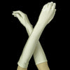 Ivory Elbow Formal Bridal Wedding Matte Satin/Satin Gloves