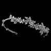 Silver Clear Crystal & Rhinestone Floral Bridal Wedding Side Headband Headpiece 1536