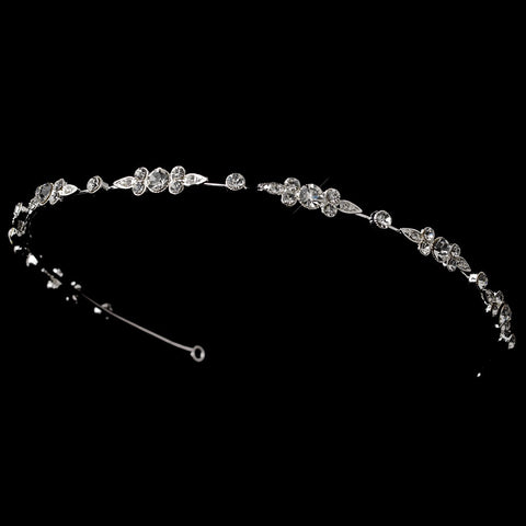 Silver Clear Rhinestone Simple Bridal Wedding Headband 1550