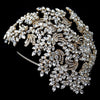 Gold Clear Marquise Rhinestone Wired Deco Side Accented Bridal Wedding Headband 19255