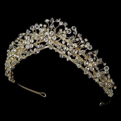 Enchanting Gold Crystal Bridal Wedding Tiara HP 2210