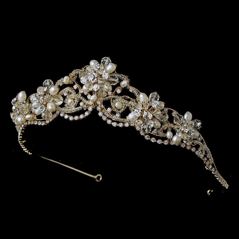 Swarovski Bridal Wedding Tiara Gold HP 2596