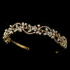 Rhinestone and Pearl Bridal Wedding Gold Tiara HP 392