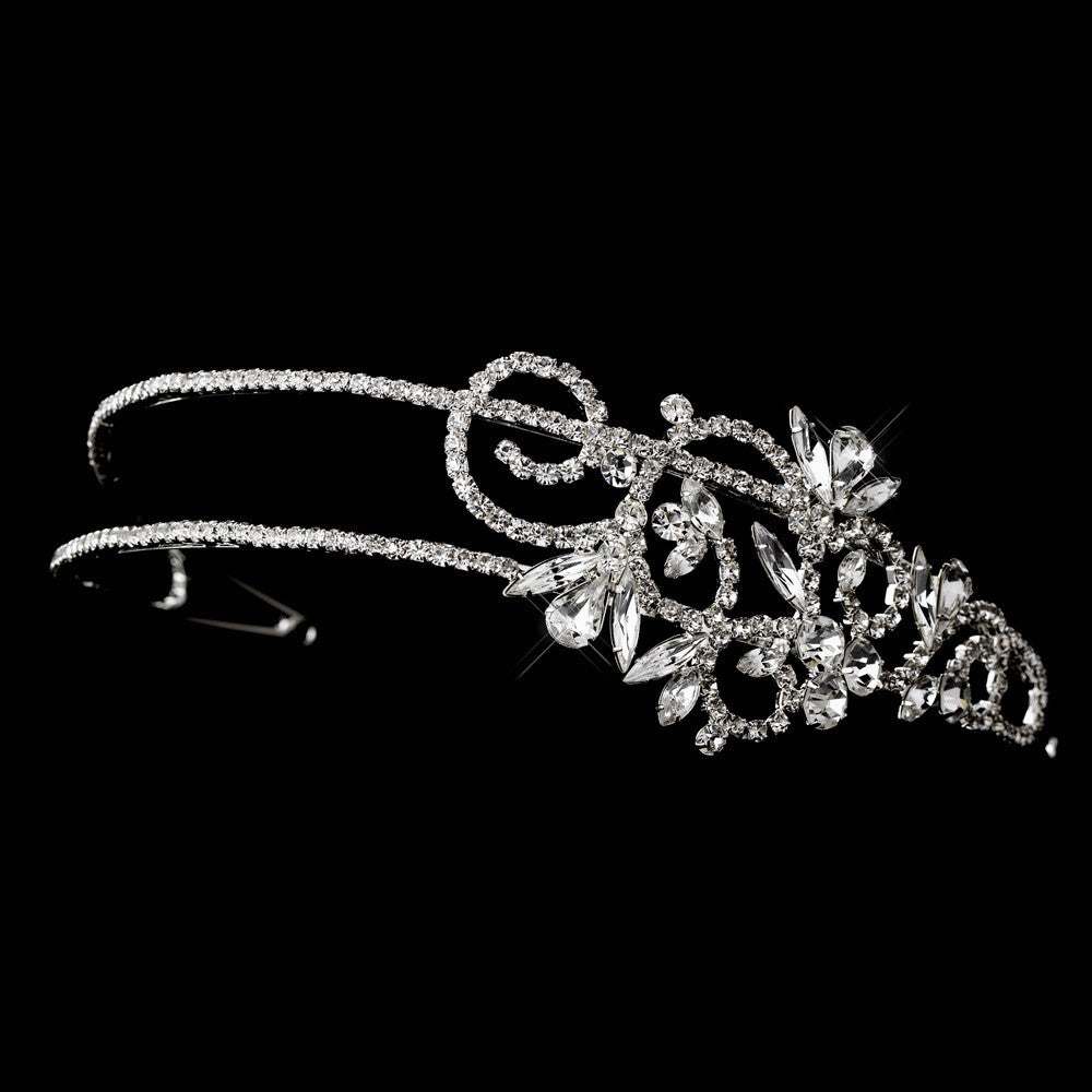 Vintage Couture Side-Accented Crystal Bridal Headband Headpiece