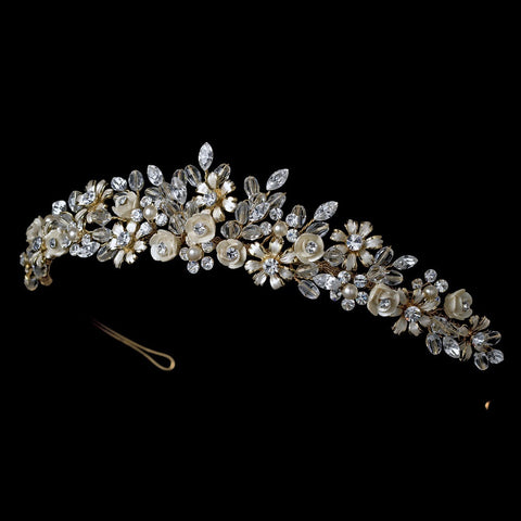 Gold Champagne Bridal Wedding Tiara HP 4429