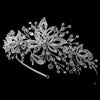 Silver Clear Swarovski Crystal Bead & Rhinestone Side Accented Bridal Wedding Headband 4447