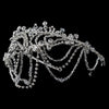 Silver Clear Swarovski Crystal Bead & Rhinestone Headdress Draped Bridal Wedding Headband 4463